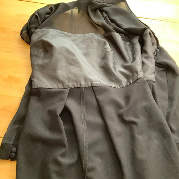 ASOS Black Sheer Detail Romper Size 8 - Picture 10 of 14